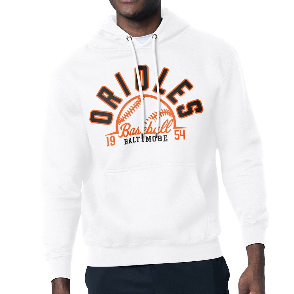 Baltimore Orioles Starter Half Ball Team Graphic Pullover Hoodie On Sale