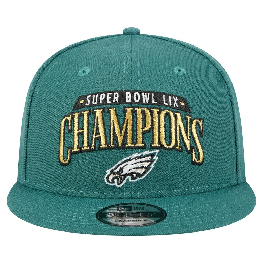 Philadelphia Eagles New Era Super Bowl LIX Champions 9FIFTY Snapback Hat Midnight Green - NFL