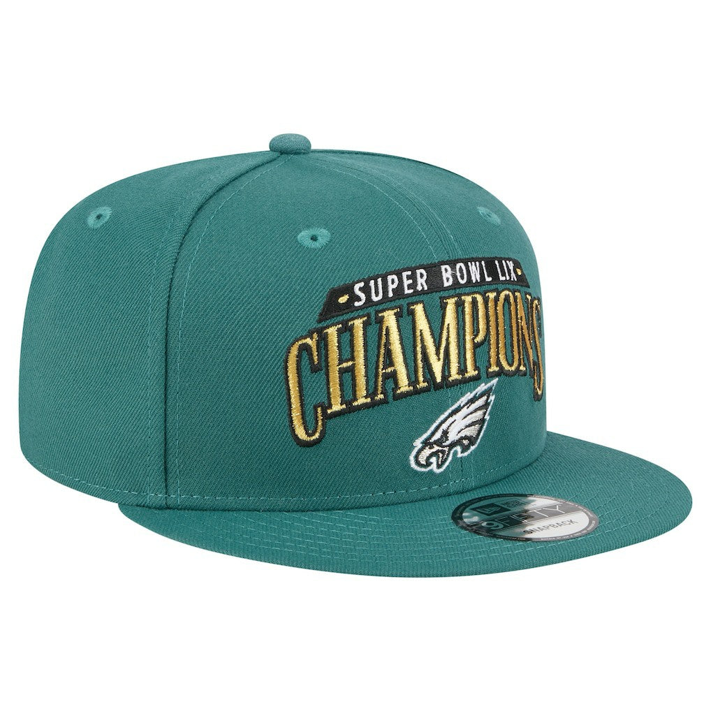 Philadelphia Eagles New Era Super Bowl LIX Champions 9FIFTY Snapback Hat Midnight Green - NFL