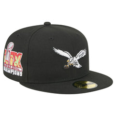 Philadelphia Eagles New Era Super Bowl LIX Champions Historic Side Patch 59FIFTY Fitted Hat Black - NFL