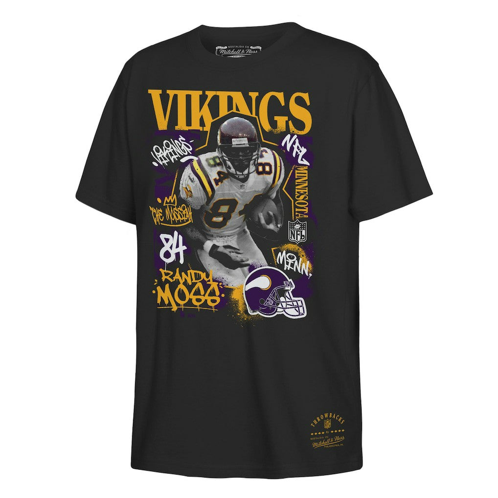 Randy Moss Minnesota Vikings Youth Star Player T-Shirt Black - Mitchell & Ness
