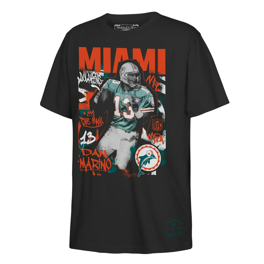 Dan Marino Miami Dolphins Youth Star Player T-Shirt Black - Mitchell & Ness
