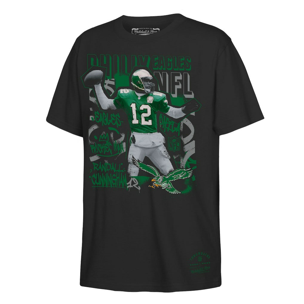 Randall Cunningham Philadelphia Eagles Youth Star Player T-Shirt Black - Mitchell & Ness