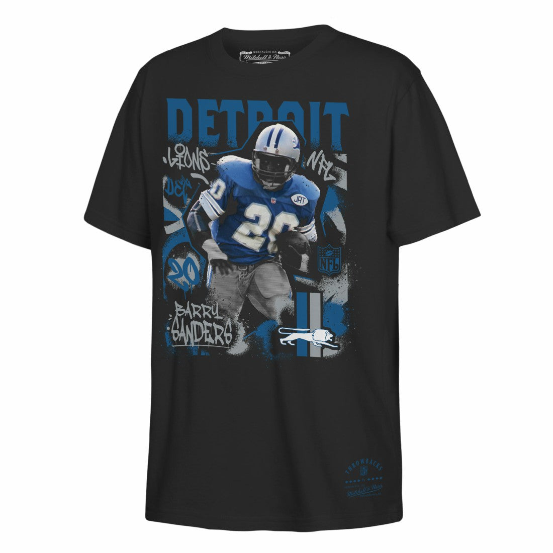Barry Sanders Detroit Lions Youth Star Player T-Shirt Black - Mitchell & Ness