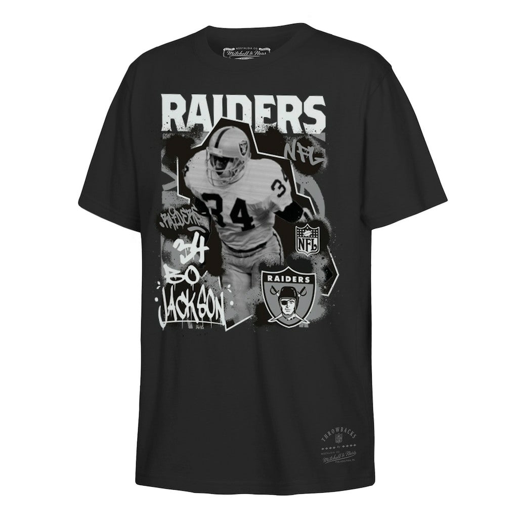 Bo Jackson Las Vegas Raiders Youth Star Player T-Shirt Black - Mitchell & Ness
