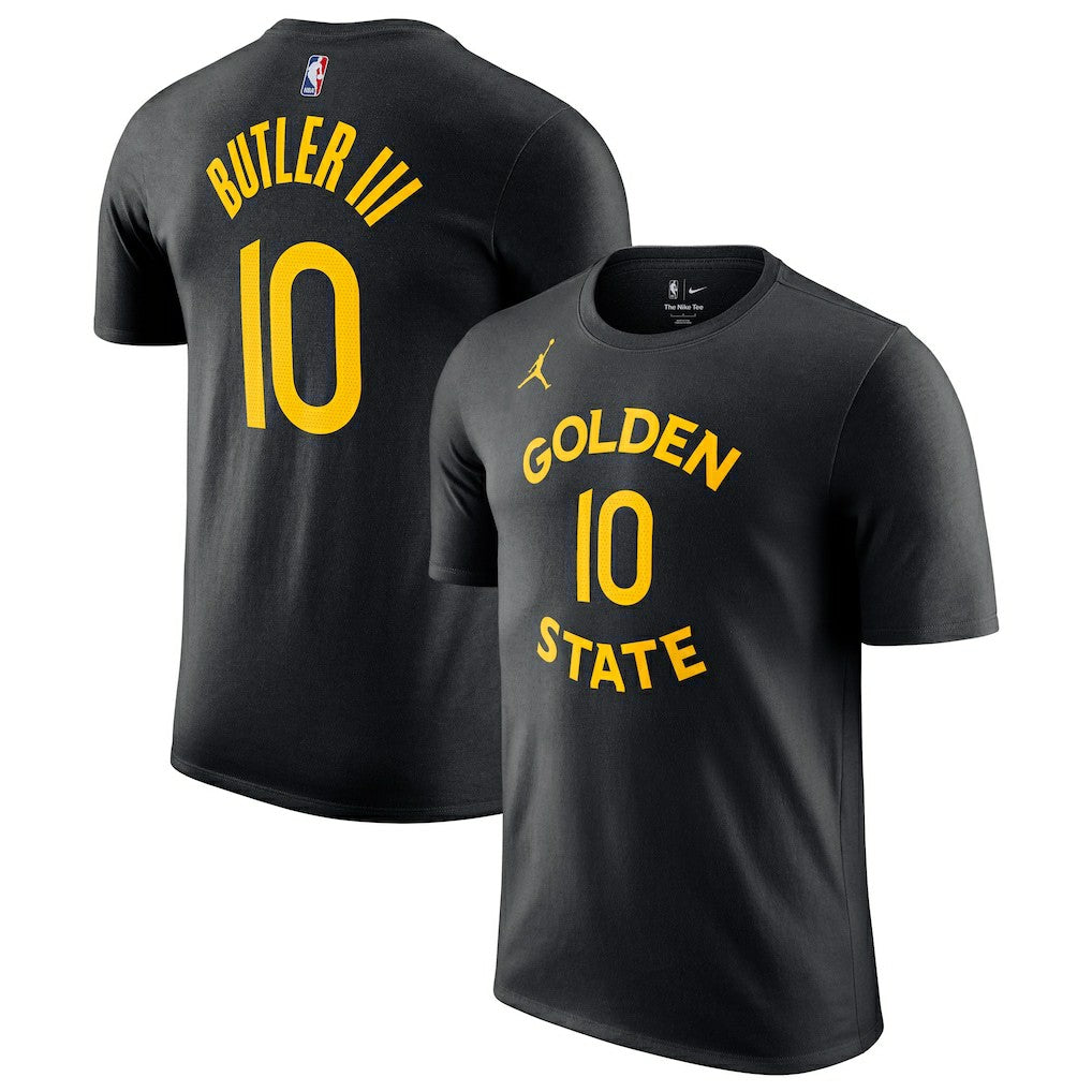 NBA - Jimmy Butler III Golden State Warriors Jordan Brand Statement Edition Name & Number T-Shirt - Black