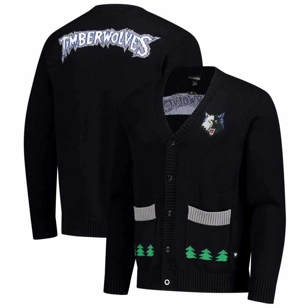 NBA - Minnesota Timberwolves The Wild Collective Unisex City Edition Full-Button Cardigan - Black