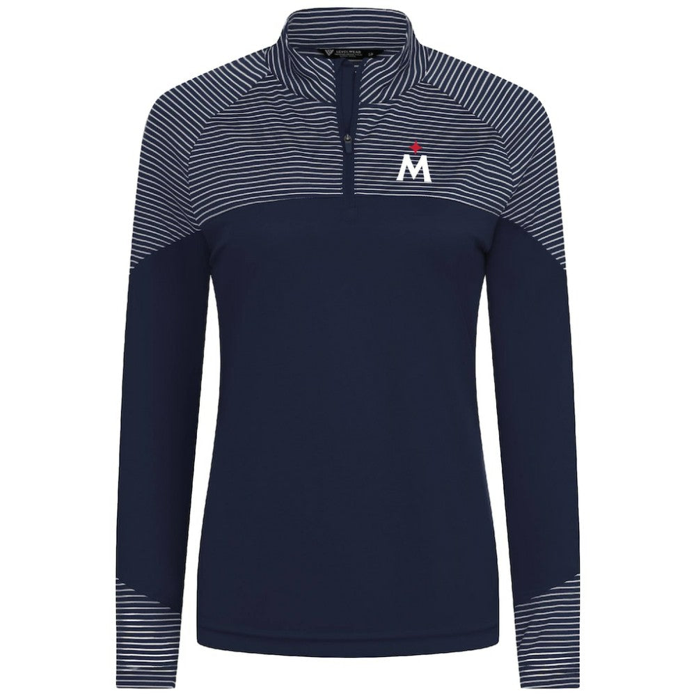 Minnesota Twins Levelwear Women's Classic Stripes Insignia 2.0 Raglan Quarter-Zip Top discount