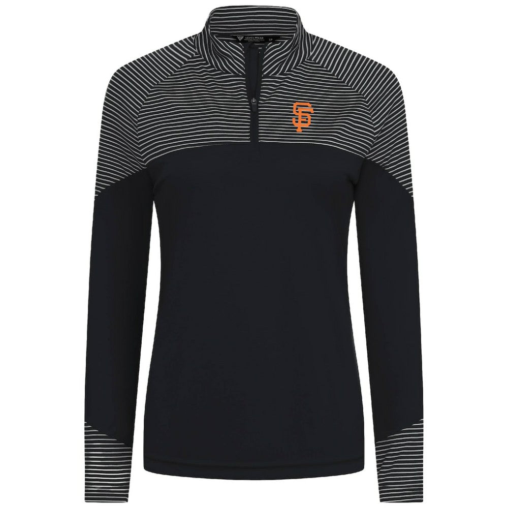 San Francisco Giants Levelwear Women's Classic Stripes Insignia 2.0 Raglan Quarter-Zip Top discount