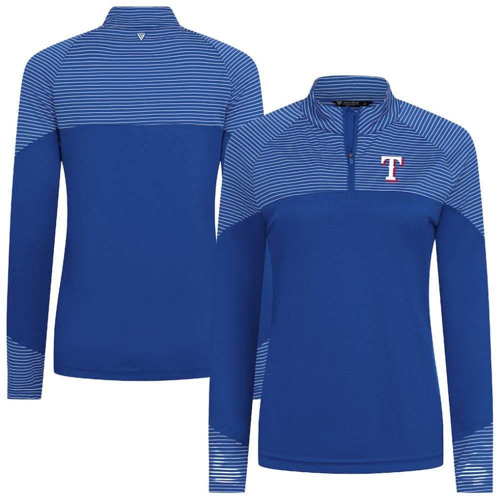 Texas Rangers Levelwear Women's Classic Stripes Insignia 2.0 Raglan Quarter-Zip Top discount