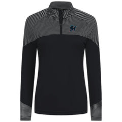 Miami Marlins Levelwear Women's Classic Stripes Insignia 2.0 Raglan Quarter-Zip Top Clearance