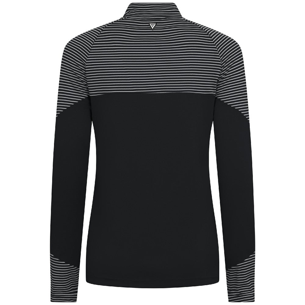 Miami Marlins Levelwear Women's Classic Stripes Insignia 2.0 Raglan Quarter-Zip Top Clearance