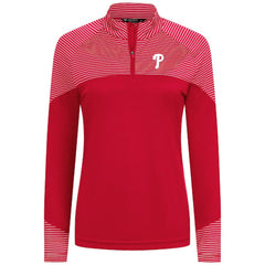 Philadelphia Phillies Levelwear Women's Classic Stripes Insignia 2.0 Raglan Quarter-Zip Top for sale