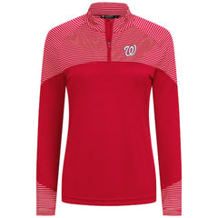 Washington Nationals Levelwear Women's Classic Stripes Insignia 2.0 Raglan Quarter-Zip Top Clearance