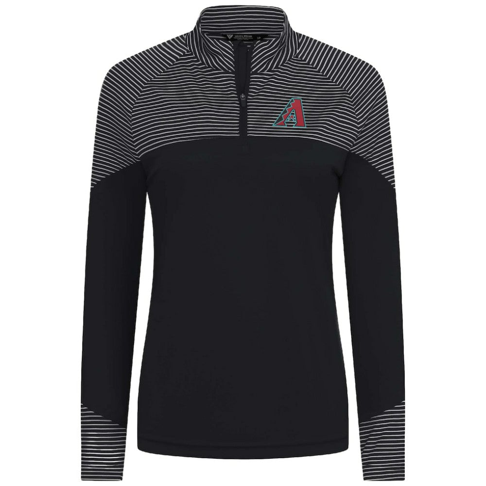 Arizona Diamondbacks Levelwear Women's Classic Stripes Insignia 2.0 Raglan Quarter-Zip Top Clearance