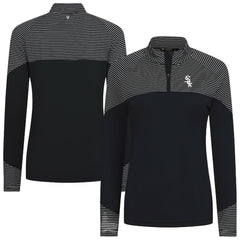 Chicago White Sox Levelwear Women's Classic Stripes Insignia 2.0 Raglan Quarter-Zip Top Clearance