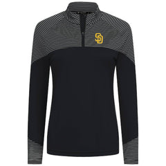 San Diego Padres Levelwear Women's Classic Stripes Insignia 2.0 Raglan Quarter-Zip Top On Sale