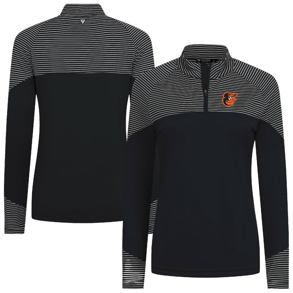 Baltimore Orioles Levelwear Women's Classic Stripes Insignia 2.0 Raglan Quarter-Zip Top On Sale