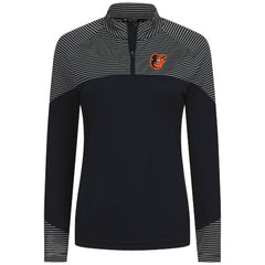 Baltimore Orioles Levelwear Women's Classic Stripes Insignia 2.0 Raglan Quarter-Zip Top On Sale