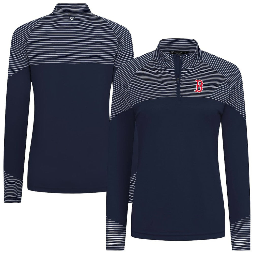 Boston Red Sox Levelwear Women's Classic Stripes Insignia 2.0 Raglan Quarter-Zip Top Online