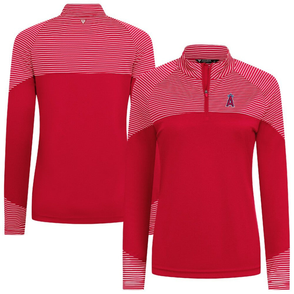 Los Angeles Angels Levelwear Women's Classic Stripes Insignia 2.0 Raglan Quarter-Zip Top discount