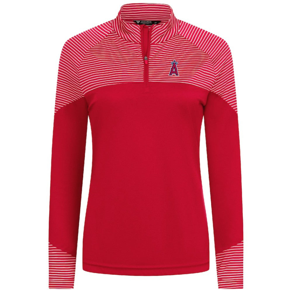Los Angeles Angels Levelwear Women's Classic Stripes Insignia 2.0 Raglan Quarter-Zip Top discount
