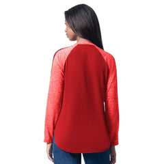 Philadelphia Phillies G-III 4Her by Carl Banks Women's Top Dog Raglan Long Sleeve V-Neck T-Shirt Lifestyle