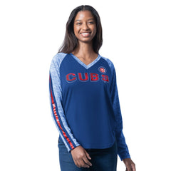 Chicago Cubs G-III 4Her by Carl Banks Women's Top Dog Raglan Long Sleeve V-Neck T-Shirt Online