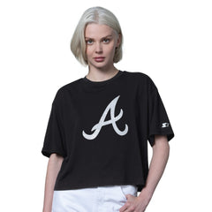 Atlanta Braves Starter Women's Holy Grail Boxy Cropped T-Shirt Lifestyle