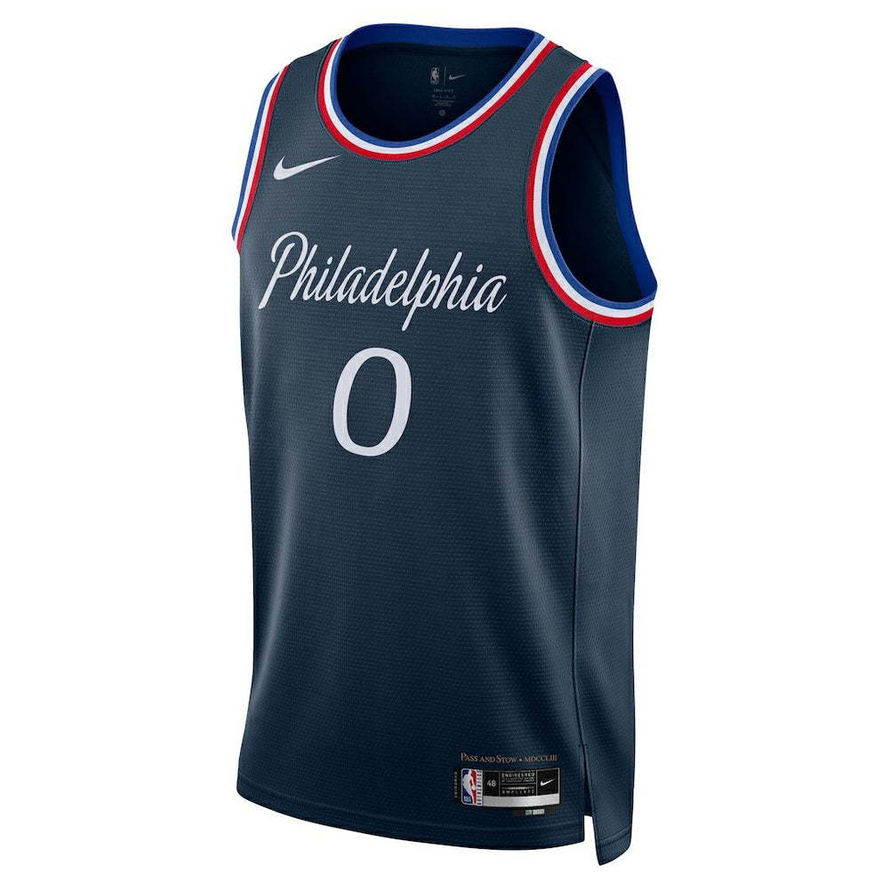 Nike - Tyrese Maxey Philadelphia 76ers Unisex 2025/26 Swingman Jersey - Navy - City Edition