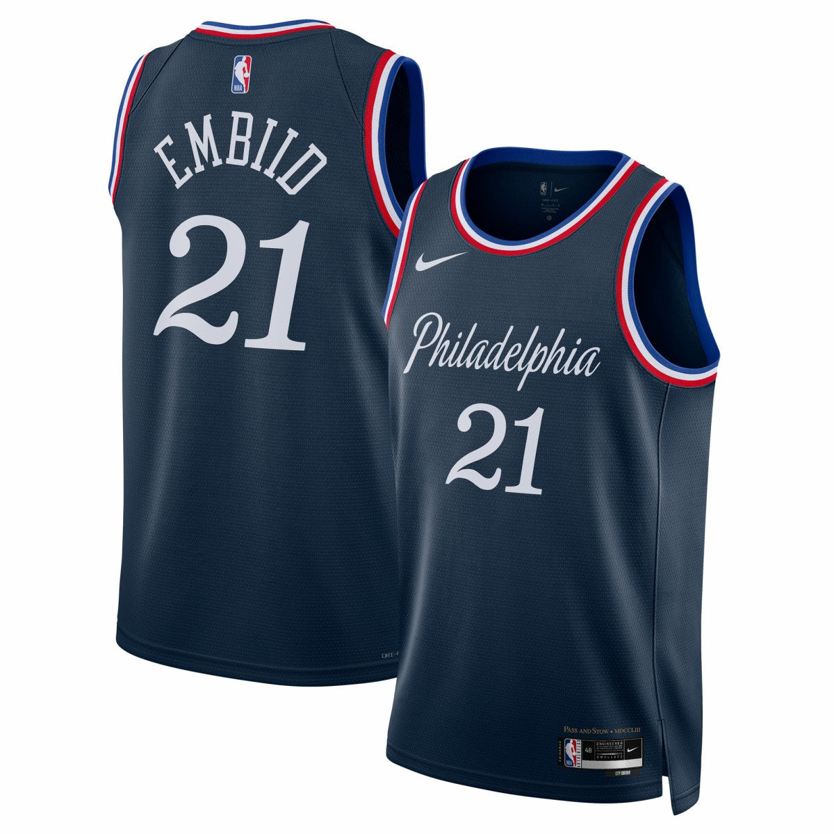 Nike - Joel Embiid Philadelphia 76ers Unisex 2025/26 Swingman Jersey - Navy - City Edition