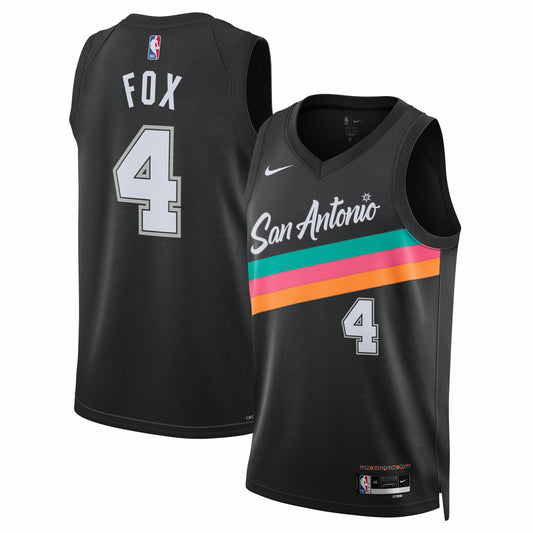 De'Aaron Fox San Antonio Spurs Unisex 2025/26 Swingman Jersey - Black - City Edition | NBA Jerseys
