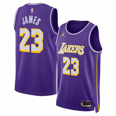 NBA - LeBron James Los Angeles Lakers Jordan Brand Unisex Swingman Jersey - Statement Edition - Purple