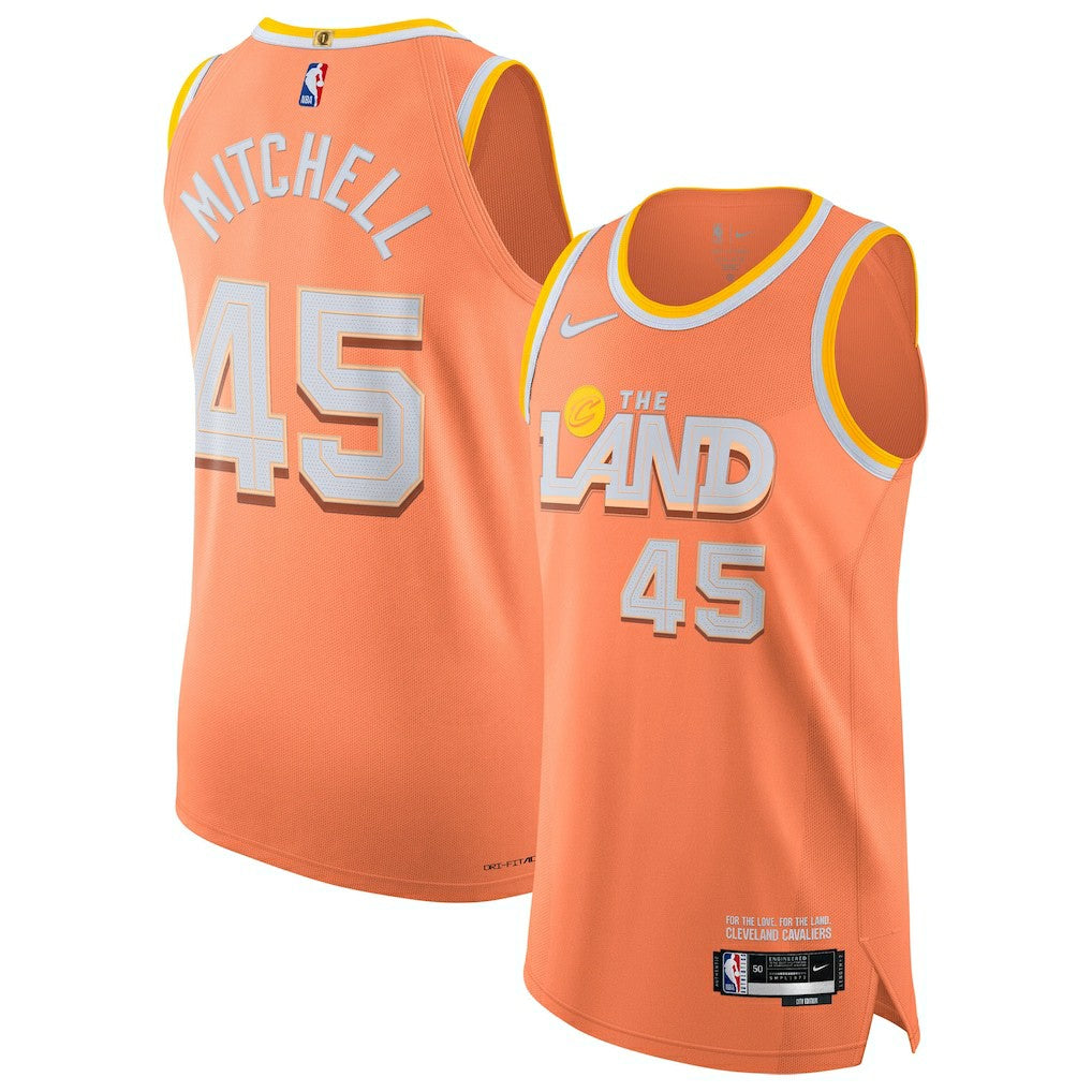 Nike - Donovan Mitchell Cleveland Cavaliers Unisex 2025/26 Authentic Jersey - City Editi- Orange