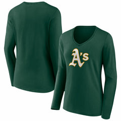Athletics Women's Logo Long Sleeve V-Neck T-Shirt Clearance