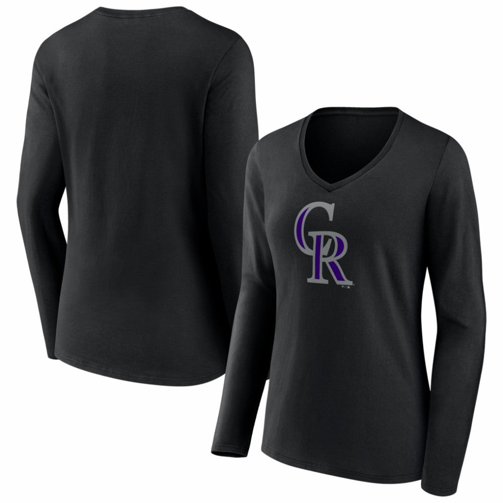 Colorado Rockies Women's Logo Long Sleeve V-Neck T-Shirt Online