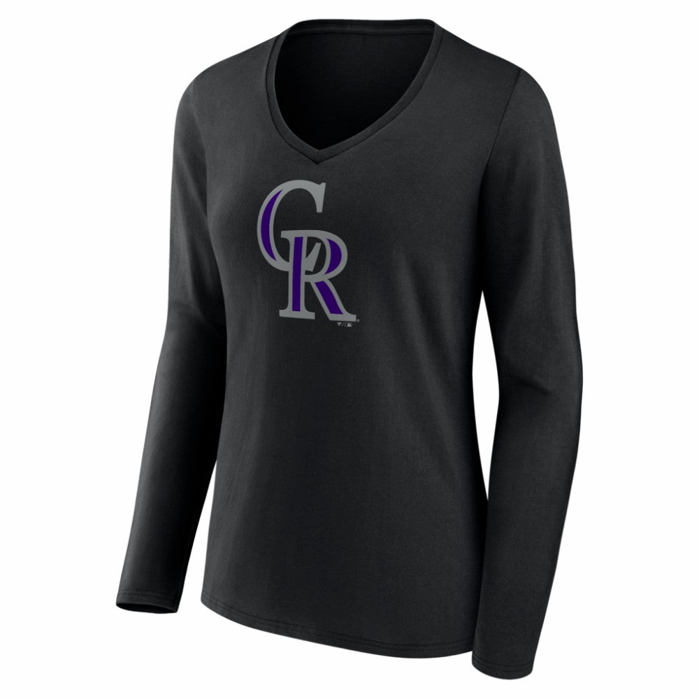 Colorado Rockies Women's Logo Long Sleeve V-Neck T-Shirt Online