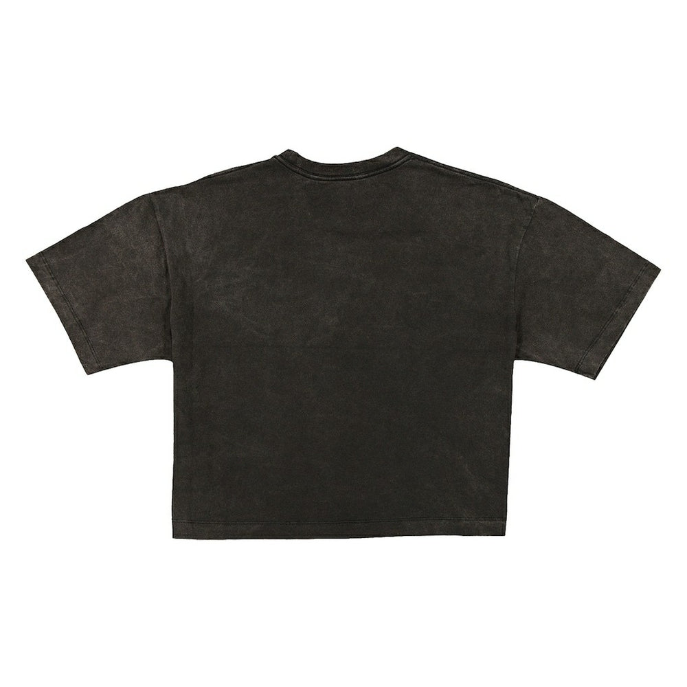 Dallas Cowboys New Era Women's Boxy Cropped Sport Night Mineral Wash T-Shirt Black - NFL