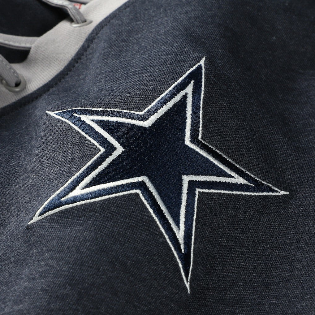 Dallas Cowboys New Era Women's Plus Size Throwback Lace-Up Long Sleeve T-Shirt Navy - NFL
