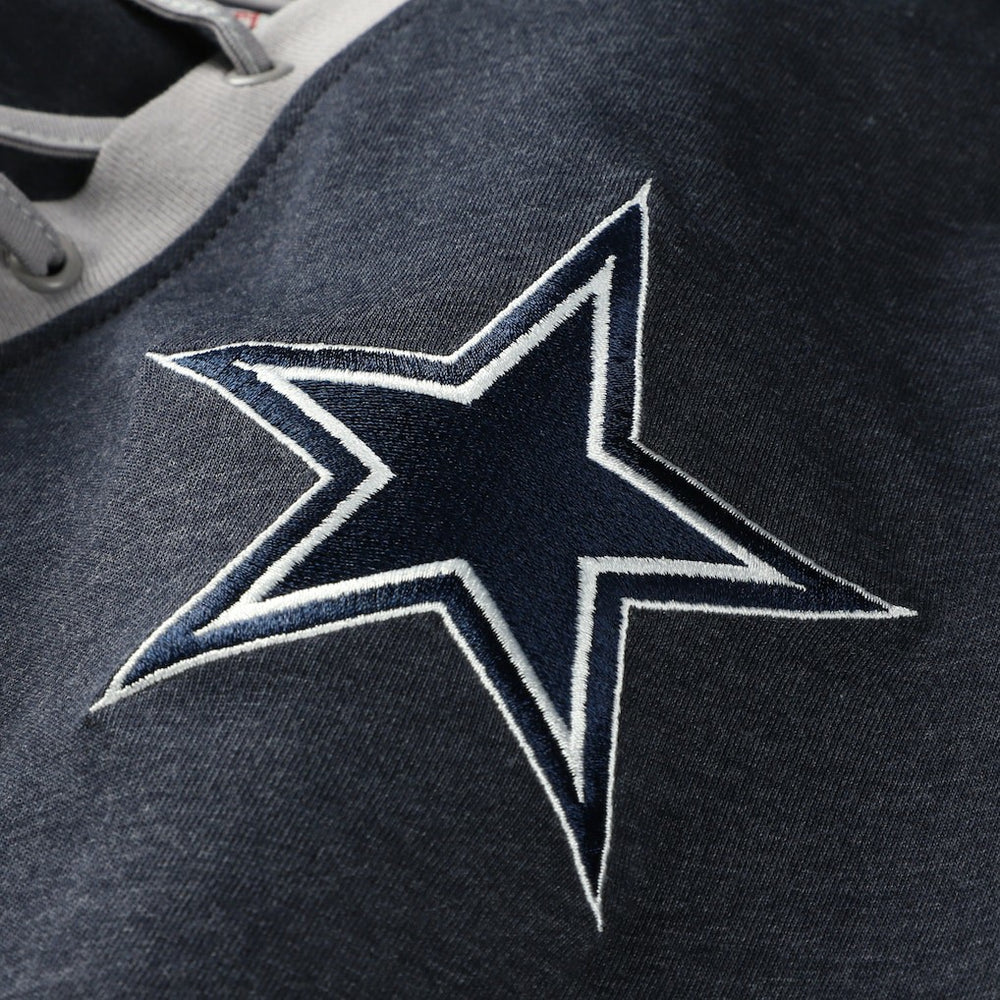 Dallas Cowboys New Era Women's Plus Size Throwback Lace-Up Long Sleeve T-Shirt Navy - NFL