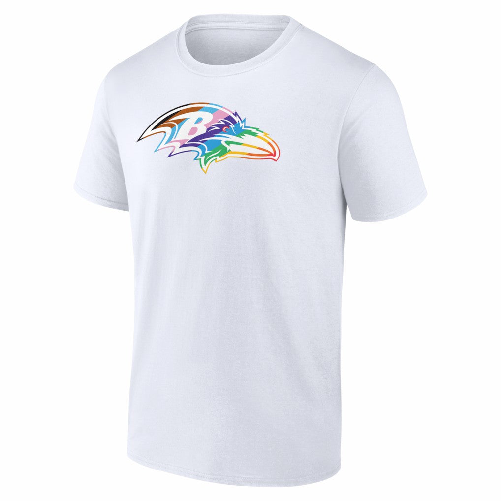 Baltimore Ravens Logo Pride T-Shirt White - NFL