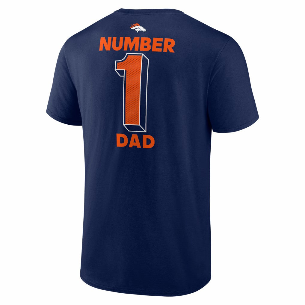 Denver Broncos #1 Dad Jersey T-Shirt Navy - NFL