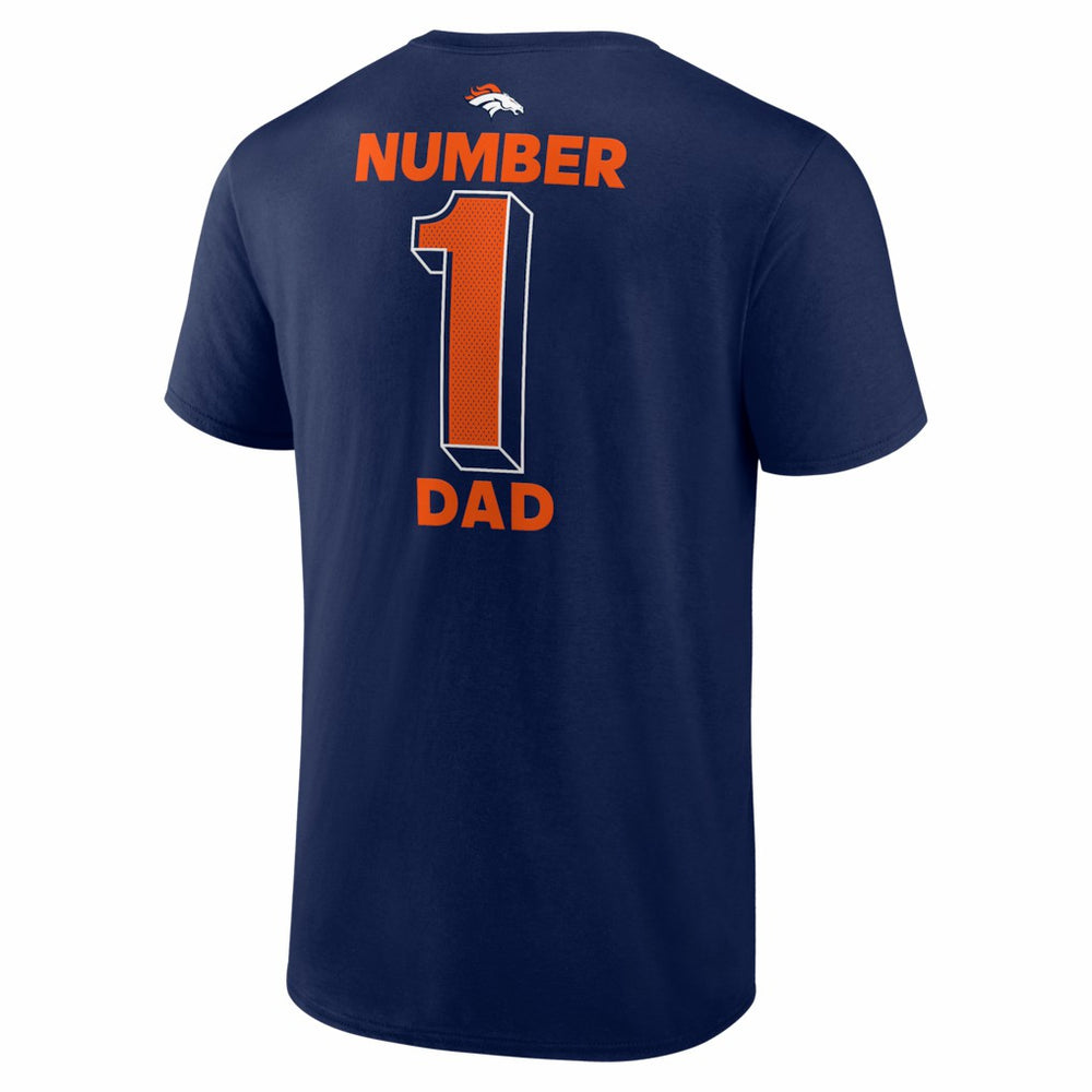 Denver Broncos #1 Dad Jersey T-Shirt Navy - NFL