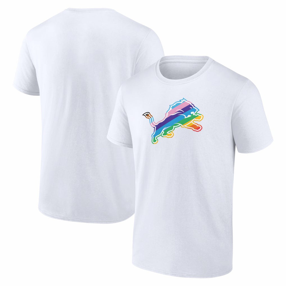 Detroit Lions Logo Pride T-Shirt White - NFL