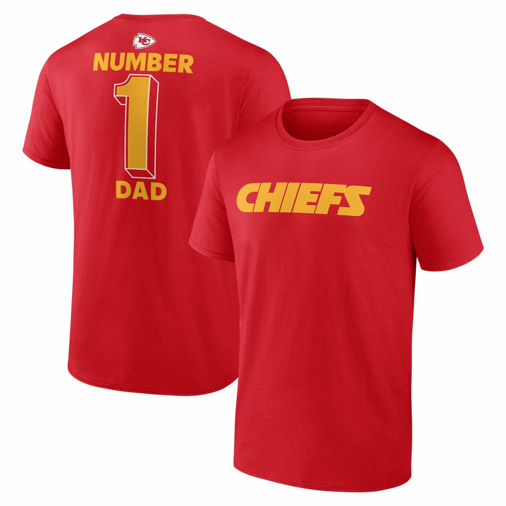 Kansas City Chiefs #1 Dad Jersey T-Shirt Red - NFL