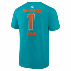 Miami Dolphins #1 Dad Jersey T-Shirt Aqua - NFL