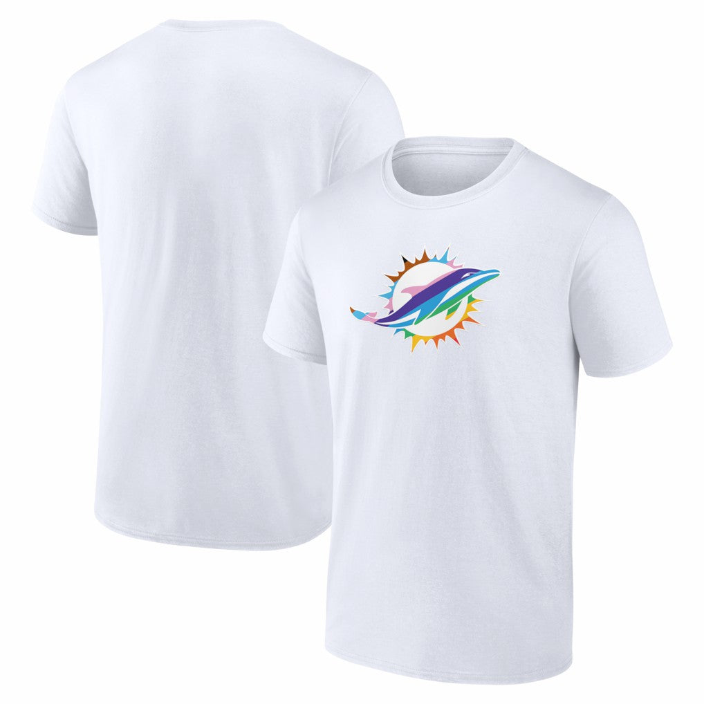 Miami Dolphins Logo Pride T-Shirt White - NFL