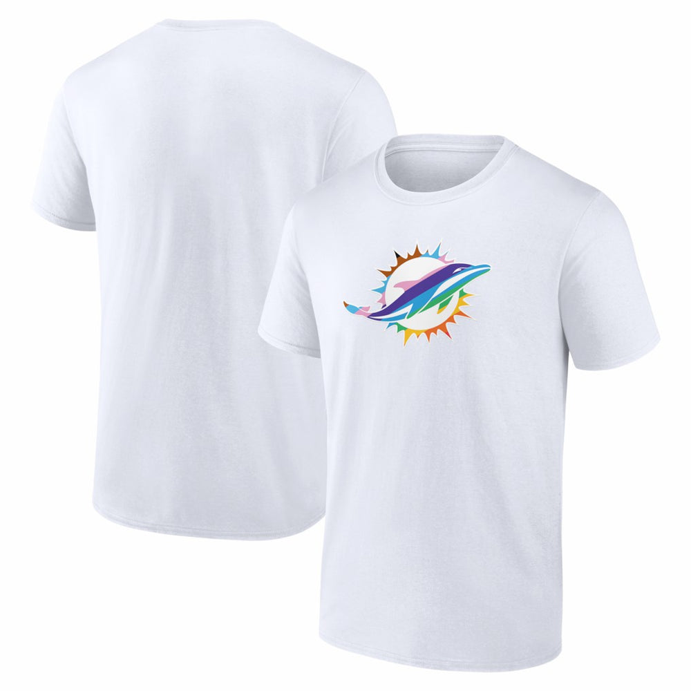 Miami Dolphins Logo Pride T-Shirt White - NFL