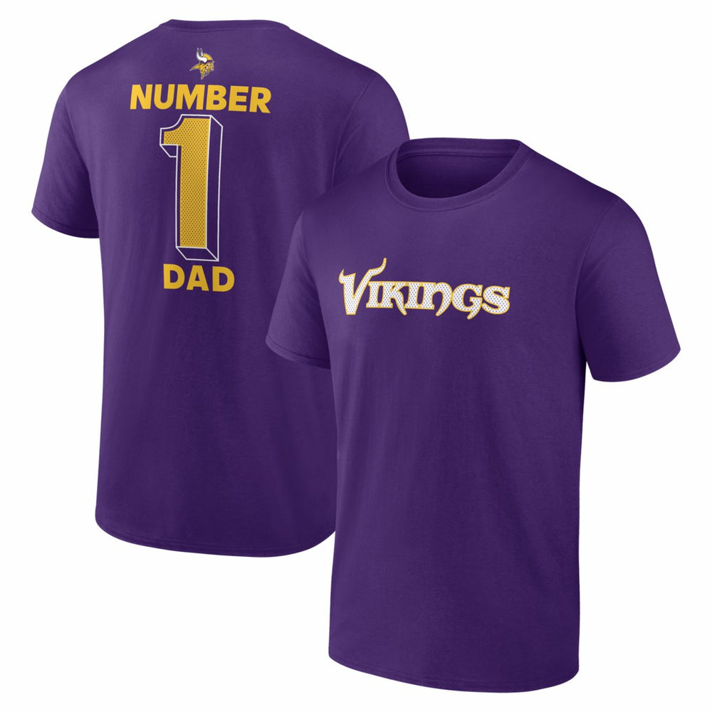 Minnesota Vikings #1 Dad Jersey T-Shirt Purple - NFL
