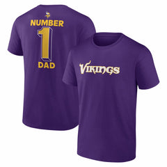 Minnesota Vikings #1 Dad Jersey T-Shirt Purple - NFL
